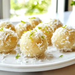 - 1 Tasse entsteinte Medjool-Daten - 1 Tasse rohe Cashewkerne - ½ Tasse ungesüßte, geraspelte Kokosnuss - ¼ Tasse Limettensaft (frisch gepresst) - Schale von 1 Limette - 1 Teelöffel Vanilleextrakt - ½ Teelöffel Meersalz - 2 Esslöffel Chia-Samen Die Zutaten sind einfach zu finden. Medjool-Daten sind süß und klebrig. Cashewkerne bringen einen nussigen Geschmack. Kokosnuss sorgt für einen tropischen Touch. Limettensaft und -schale geben den frischen Key Lime Geschmack. Vanilleextrakt fügt eine warme Note hinzu. Meersalz verstärkt die Aromen und Chia-Samen bieten tolle Nährstoffe. Diese Energiebällchen sind nicht nur lecker, sondern auch gesund. Sie sind reich an Ballaststoffen und gesunden Fetten. Medjool-Daten liefern Energie und natürliche Süße. Cashewkerne sind eine gute Quelle für Protein und Mineralien. Chia-Samen enthalten Omega-3-Fettsäuren und Antioxidantien. Ein Biss liefert Ihnen Energie und hält den Hunger in Schach. Ideal als Snack für zwischendurch oder nach dem Sport! {{ingredient_image_2}} Zuerst sammeln Sie alle Zutaten. Sie brauchen Medjool-Daten, rohe Cashewkerne, Kokosnuss, Limettensaft, Limettenschale, Vanilleextrakt, Meersalz und Chia-Samen. Achten Sie darauf, dass die Medjool-Daten entsteint sind. Messen Sie die Mengen genau ab, das ist wichtig für den Geschmack. Geben Sie die entsteinten Medjool-Daten und die Cashewkerne in eine Küchenmaschine. Pulsieren Sie die Mischung, bis sie krümelig ist. Sie sollte leicht zusammenkleben. Fügen Sie nun die geraspelte Kokosnuss, den Limettensaft, die Limettenschale, den Vanilleextrakt, das Meersalz und die Chia-Samen hinzu. Mischen Sie alles gut, bis eine klebrige Masse entsteht. Wenn die Mischung zu trocken ist, fügen Sie nach Bedarf Wasser hinzu, jeweils einen Teelöffel. Jetzt formen Sie kleine Bällchen mit Ihren Händen. Jedes Bällchen sollte etwa 2,5 cm groß sein. Legen Sie die Bällchen auf ein Backblech mit Backpapier. Kühlen Sie die Energiebällchen für mindestens 30 Minuten im Kühlschrank. So werden sie fest. Danach können Sie die Bällchen in einem luftdichten Behälter im Kühlschrank aufbewahren. Sie bleiben bis zu einer Woche frisch. Für die perfekte Konsistenz sind die Medjool-Daten wichtig. Sie geben den Energiebällchen die richtige Feuchtigkeit. Wenn die Mischung zu trocken ist, füge einen Teelöffel Wasser hinzu. Pulsieren Sie die Mischung in der Küchenmaschine gut, aber übertreibe es nicht. Du willst die Bällchen nicht zu matschig machen. Achte darauf, dass die Mischung klebrig ist. So lassen sich die Bällchen gut formen. Du kannst die Zutaten anpassen, um neue Geschmäcker zu entdecken. Probiere, die Cashewkerne durch Mandeln zu ersetzen. Das gibt einen anderen Crunch. Füge auch andere Trockenfrüchte wie Cranberries oder Aprikosen hinzu. Diese geben eine süße Note und mehr Textur. Wenn du es schokoladiger magst, kannst du Kakaopulver hinzufügen. Das ist ein leckerer Twist. Die Präsentation macht viel aus. Serviere die Bällchen auf einem schönen Teller. Bestreue sie mit zusätzlichen Kokosraspeln oder Limettenschale. Das sieht toll aus und macht die Bällchen einladend. Du kannst auch kleine Papierförmchen verwenden, um sie zu präsentieren. Das gibt jedem Biss einen besonderen Touch. Pro Tipps Frische Limetten verwenden: Verwenden Sie immer frische Limetten für den besten Geschmack. Der Unterschied zwischen frischem Saft und Flaschenlimettensaft ist erheblich. Cashewkerne einweichen: Einweichen Sie die Cashewkerne für mindestens 2 Stunden vor der Verwendung. Dadurch werden sie weicher und die Energiebällchen erhalten eine cremigere Konsistenz. Variationen ausprobieren: Fühlen Sie sich frei, mit anderen Zutaten zu experimentieren, z.B. mit gehackten Nüssen, Trockenfrüchten oder verschiedenen Geschmäckern von Extrakten. Perfekte Größe: Um gleichmäßige Bällchen zu formen, verwenden Sie einen Esslöffel oder einen Eisportionierer. So stellen Sie sicher, dass alle Bällchen gleich groß sind und gleichmäßig fest werden. {{image_4}} Um die Key Lime Pie Energy Bites noch spannender zu machen, kannst du zusätzliche Aromen hinzufügen. Probiere etwas Minze oder Ingwer. Beides passt gut zu Limette. Ein paar Tropfen Limettenöl bringen auch einen starken Geschmack. Wenn du einen tropischen Twist magst, füge etwas Ananas oder Mango hinzu. Diese Früchte harmonieren wunderbar mit der Limette. Wenn du die Süße anpassen willst, gibt es viele Optionen. Du kannst Honig oder Ahornsirup verwenden. Beide geben einen anderen Geschmack, aber sie sind lecker. Wenn du es zuckerfrei magst, probiere Stevia oder Erythrit. Diese Süßstoffe sind sehr süß, also nutze nur kleine Mengen. So bleibst du im gesunden Bereich. Die Cashewkerne in diesem Rezept sind toll, aber du kannst auch andere Nüsse verwenden. Mandeln bieten einen anderen Geschmack und eine andere Textur. Walnüsse sind ebenfalls eine gute Wahl und bringen gesunde Fette mit. Wenn du Nüsse nicht magst, kannst du Sonnenblumenkerne nehmen. Diese sind ebenfalls nahrhaft und lecker. Experimentiere und finde deine Lieblingskombination! Bewahren Sie die Key Lime Pie Energy Bites im Kühlschrank auf. Nutzen Sie einen luftdichten Behälter. So bleiben die Bällchen frisch und lecker. Die Kälte hilft, die Konsistenz zu bewahren. Die Energiebällchen halten bis zu einer Woche. Nach dieser Zeit kann der Geschmack nachlassen. Achten Sie auf Gerüche oder Veränderungen in der Textur. Wenn sie schlecht riechen, entsorgen Sie sie. Sie können die Bällchen auch einfrieren. Legen Sie sie in einen gefriergeeigneten Behälter. Sie bleiben bis zu drei Monate haltbar. Zum Auftauen lassen Sie sie einfach im Kühlschrank. So bleiben sie frisch und schmackhaft. Key Lime Pie Energy Bites halten bis zu einer Woche im Kühlschrank. Bewahre sie in einem luftdichten Behälter auf. Die Kälte hilft, die Bällchen frisch zu halten. Wenn du sie länger aufbewahren möchtest, kannst du sie einfrieren. Ja, du kannst andere Nüsse verwenden. Mandeln oder Walnüsse sind gute Alternativen. Achte darauf, dass die Nüsse ungesalzen sind. Sie bringen eine eigene Note in den Geschmack. Experimentiere ein bisschen, um deine Lieblingskombination zu finden. Ja, diese Energiebällchen sind vegan. Sie enthalten keine tierischen Produkte. Die Zutaten wie Medjool-Daten, Cashewkerne und Kokosnuss sind pflanzlich. Das macht sie zu einem tollen Snack für Veganer und alle, die pflanzlich essen möchten. Energiebällchen bieten einen schnellen Snack voller gesunder Zutaten. Du hast gelernt, wie man sie zubereitet und welche Tipps für die perfekte Konsistenz wichtig sind. Variationen bringen neuen Geschmack, während die Aufbewahrung einfach ist. Diese Bällchen machen nicht nur satt, sondern sind auch vielseitig. Experimentiere mit Aromen und Nüssen, um deinen Favoriten zu finden. Egal, ob aus dem Kühlschrank oder der Gefriertruhe, sie sind immer dabei. Genieße sie frisch oder als Snack für unterwegs!