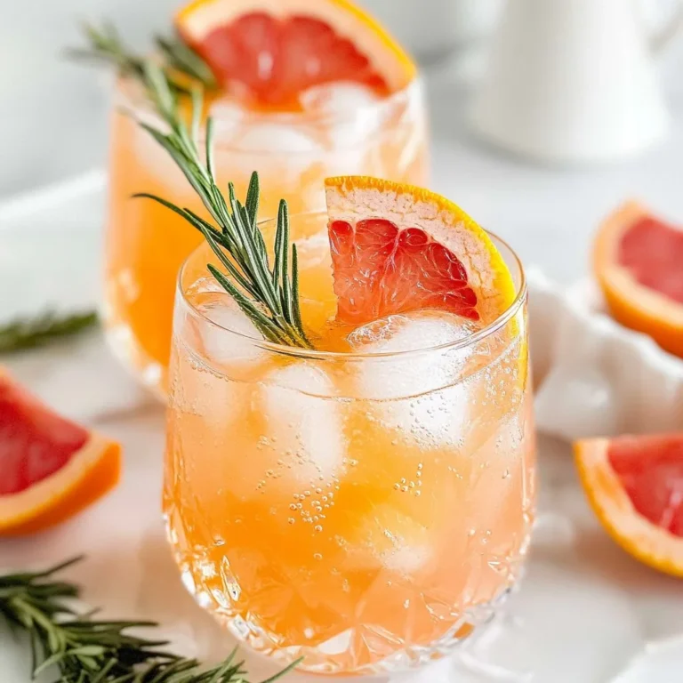 - 1 große Grapefruit, ausgepresst - 2 Esslöffel Honig oder Agavensirup - 1 Zweig frischer Rosmarin Die Hauptzutaten stehen im Mittelpunkt des Rezepts. Die Grapefruit bringt einen frischen, leicht bitteren Geschmack. Sie ist reich an Vitaminen und Antioxidantien. Der Honig oder Agavensirup sorgt für die nötige Süße. Dies macht den Drink angenehm, ohne zu süß zu sein. Frischer Rosmarin fügt ein erdiges Aroma hinzu. Er hebt den Geschmack und macht das Getränk besonders. - 2 Tassen Sprudelwasser - Eiswürfel - Grapefruitscheiben zur Dekoration Die Zusätze machen das Getränk spritzig und erfrischend. Sprudelwasser bringt die Kohlensäure, die den Spritzer lebendig macht. Eiswürfel halten das Getränk schön kühl. Die Grapefruitscheiben zur Dekoration sind nicht nur hübsch, sie verstärken auch das Aroma. Diese Kombination bringt Frische in jeden Schluck und macht den Grapefruit Rosemary Spritzer zu einem perfekten Sommergetränk. {{ingredient_image_2}} Um den Grapefruit-Sirup zu machen, gebe den frisch gepressten Grapefruitsaft und den Honig in einen kleinen Kochtopf. Erhitze die Mischung bei mittlerer Temperatur. Rühre, bis sich der Honig vollständig aufgelöst hat. Dies sorgt für einen leckeren Sirup. Nimm den Topf vom Herd und lasse den Sirup auf Raumtemperatur abkühlen. Nimm den frischen Rosmarinzweig und bruise ihn leicht. Das bedeutet, du klopfst ihn vorsichtig mit der Rückseite eines Messers oder einem Nudelholz. Dies setzt die ätherischen Öle frei und verstärkt den Geschmack. Jetzt kombinierst du die vorbereitete Mischung aus Grapefruit-Sirup und bruised Rosmarin in einem großen Servierkrug. Fülle deine Gläser mit Eiswürfeln. Gieße dann den Spritzer über das Eis. Dadurch bleibt der Drink schön kühl. Dekoriere jedes Glas mit einer Scheibe Grapefruit und einem Zweig frischem Rosmarin. Das sieht nicht nur toll aus, sondern schmeckt auch fantastisch. - Alternativen zu Honig oder Agavensirup: Du kannst auch Zucker oder Stevia verwenden. Diese Optionen bieten dir verschiedene Süße. Wenn du keinen Honig magst, probiere auch Ahornsirup. - Anpassung der Süße nach Geschmack: Taste den Sirup nach dem Kochen. Wenn er dir nicht süß genug ist, füge mehr Süßstoff hinzu. Erinner dich, die Balance ist wichtig. - Ansprechende Garniturideen: Verwende frische Grapefruitscheiben. Ein Rosmarinzweig macht das Getränk hübsch. Du kannst auch Minzblätter für einen anderen Look verwenden. - Verwendung von hochwertigen Gläsern: Klare Gläser zeigen die Farben gut. Du kannst auch Gläser mit einem coolen Design wählen. So sieht der Drink noch besser aus. - Beste Zeiten für den Genuss: Dieser Spritzer passt gut zu warmen Tagen. Erfrische dich nach einem langen Tag. Er ist auch toll für Feiern oder Brunch. - Kombination mit Snacks oder Gerichten: Serviere ihn mit leichten Snacks. Käseplatten oder frische Früchte passen super. Auch leichte Salate sind eine gute Wahl. Pro Tipps Grapefruit vorbereiten: Wähle eine reife Grapefruit aus, um den besten Saft und Geschmack zu erhalten. Eine frische Grapefruit sorgt für einen intensiveren und erfrischenden Geschmack in deinem Spritzer. Honig auflösen: Um sicherzustellen, dass der Honig gut im Saft gelöst wird, kann es hilfreich sein, ihn in warmem Wasser aufzulösen, bevor du ihn zum Grapefruitsaft gibst. Rosmarin intensivieren: Wenn du den Rosmarin leicht andrückst, setzt du die ätherischen Öle frei, die den Geschmack deines Spritzers bereichern. Lasse den Rosmarin einige Minuten im Sirup ziehen, um noch mehr Aroma zu fördern. Kohlensäure bewahren: Rühre vorsichtig, wenn du das Sprudelwasser hinzufügst, um die Kohlensäure zu erhalten. Dies sorgt dafür, dass dein Spritzer schön spritzig und erfrischend bleibt. {{image_4}} Du kannst andere Zitrusfrüchte verwenden. Limetten oder Orangen passen gut dazu. Diese Früchte bringen frische Aromen. Sie machen den Spritzer noch bunter und interessanter. Kombiniere Grapefruit mit Beeren. Himbeeren oder Erdbeeren fügen Süße hinzu. Die Kombination von Zitrusfrüchten und Beeren ist köstlich. Füge andere Kräuter hinzu. Minze oder Basilikum machen den Drink frisch. Diese Kräuter verleihen deinem Spritzer einen neuen Geschmack. Mixe mit verschiedenen Limonaden. Zitronenlimonade oder Ingwerbier sind tolle Optionen. Sie bringen eine spritzige Note in dein Getränk. Für den Winter kannst du warme Grapefruit-Spritzer machen. Erhitze den Sirup mit Gewürzen wie Zimt. Das gibt eine gemütliche Note. In den Sommermonaten sind Kräuter-Varianten ideal. Verwende frischen Dill oder Thymian. Diese Kräuter passen gut zu Sommerfrüchten. Sie machen den Spritzer leicht und erfrischend. Um den Grapefruit-Sirup frisch zu halten, bewahre ihn in einem sauberen Glasbehälter auf. Achte darauf, dass der Behälter gut verschlossen ist. So bleibt der Geschmack stark. Im Kühlschrank hält der Sirup bis zu einer Woche. Überprüfe immer, ob der Sirup noch frisch riecht, bevor du ihn benutzt. Für Partys ist es praktisch, den Sirup im Voraus zuzubereiten. Du kannst ihn einen Tag vorher machen. Lagere ihn im Kühlschrank, um die Frische zu bewahren. So hast du weniger Stress, wenn Gäste kommen. Wenn du die Mischung für mehrere Spritzer machst, ist das eine tolle Zeitersparnis. Frisch zubereitete Spritzer schmecken am besten. Die Kohlensäure verliert schnell ihre Spritzigkeit. Um die Spritzigkeit zu erhalten, mische den Sirup und das Sprudelwasser erst kurz vor dem Servieren. So bleibt der Drink spritzig und erfrischend. Vermeide es, das Sprudelwasser zu lange im Sirup stehen zu lassen. Der Grapefruit-Sirup hält im Kühlschrank etwa eine Woche. Lagere ihn in einem sauberen Glas. Achte darauf, den Sirup gut zu verschließen. So bleibt er frisch und lecker. Ja, das kannst du! Für eine alkoholische Variante füge Wodka oder Gin hinzu. Diese Spirituosen passen gut zu Grapefruit. Du kannst auch Prosecco verwenden, um einen spritzigen Cocktail zu kreieren. Ja, dieser Drink ist gesund! Grapefruits sind reich an Vitamin C. Sie helfen, dein Immunsystem zu stärken. Rosmarin hat viele Antioxidantien. Er kann auch die Verdauung fördern. Diese Zutaten machen den Spritzer zu einem erfrischenden Genuss. Das Rezept stammt aus der kreativen Mixologie. Die Kombination von Grapefruit und Rosmarin ist beliebt. Viele Menschen schätzen den frischen Geschmack. Der Spritzer ist eine tolle Wahl für warme Tage oder besondere Anlässe. Die Zubereitung eines Grapefruit Rosemary Spritzers ist einfach und macht Spaß. Du brauchst frischen Grapefruitsaft, Honig und Rosmarin. Wir haben auch über Variationen und Präsentation gesprochen, um deinen Drink besonders zu machen. Denke daran, den Sirup richtig zu lagern, damit er frisch bleibt. Probiere es aus und kreiere deine eigene Variante. Es ist eine köstliche Erfrischung, die perfekt für jeden Anlass ist. Viel Freude beim Mixen!