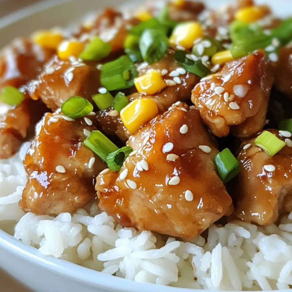 - 450 g Hähnchenschenkel ohne Knochen, in Stücke geschnitten - 4 Esslöffel Honig - 3 Esslöffel Sojasauce - 3 Knoblauchzehen, fein gehackt - 1 Esslöffel frischer Ingwer, gerieben - 2 Esslöffel Sesamöl - 1 Esslöffel Pflanzenöl - 1 Esslöffel Reisessig - 1 Esslöffel Maisstärke - 2 Esslöffel Sesamsamen - 3 Frühlingszwiebeln, in Ringe geschnitten - Gekochter Jasminreis zum Servieren Für dieses Rezept sind die richtigen Gewürze und Öle entscheidend. Die Kombination aus Honig, Sojasauce und Sesamöl gibt dem Hähnchen seinen besonderen Geschmack. Der Knoblauch und der Ingwer bringen eine frische Note. Reisessig fügt eine leichte Säure hinzu, die das Gericht ausbalanciert. Sesamöl hat einen nussigen Geschmack, der das Hähnchen perfekt ergänzt. Die Maisstärke sorgt für eine knusprige Textur. Ich empfehle, das Honig-Knoblauch-Sesam-Hähnchen auf einem Bett aus Jasminreis zu servieren. Der Reis nimmt die köstliche Sauce auf. Garnieren Sie das Gericht mit Frühlingszwiebeln für eine frische Note. Dies sieht nicht nur gut aus, sondern schmeckt auch hervorragend. Sie können auch Gemüse wie gedämpften Brokkoli oder Karotten dazu reichen, um das Gericht abzurunden. {{ingredient_image_2}} Zuerst musst du das Hähnchen gut marinieren. Nimm eine mittelgroße Schüssel. Füge Honig, Sojasauce, gehackten Knoblauch, geriebenen Ingwer, Sesamöl und Reisessig hinzu. Mische alles gut. Dann kommen die Hähnchenstücke in die Schüssel. Stelle sicher, dass sie die Marinade gut aufnehmen. Lass das Hähnchen etwa 20 Minuten ruhen. So werden die Aromen stark. Jetzt bereiten wir die Panade vor. Nimm eine separate Schüssel. Mische die Maisstärke mit einer Prise Salz. Wenn das Hähnchen mariniert ist, wälze die Stücke in der Maisstärke-Mischung. Sie sollten gleichmäßig bedeckt sein. Diese Panade sorgt für einen tollen Crunch. Erhitze nun das Pflanzenöl in einer großen Pfanne oder einem Wok. Stelle die Hitze auf mittel bis hoch. Lege die Hähnchenstücke in eine einzige Schicht in die Pfanne. Brate sie für 5-6 Minuten. Sie sollten goldbraun und durchgegart sein. Wenn die Pfanne zu voll ist, brate in mehreren Chargen. So wird jedes Stück perfekt. Sobald das Hähnchen fertig gebraten ist, gieße die restliche Marinade in die Pfanne. Rühre gut um, damit alles vermischt ist. Lass die Sauce 2-3 Minuten köcheln. Sie sollte leicht eindicken. Das gibt dem Hähnchen noch mehr Geschmack. Jetzt kommt der letzte Schritt. Streue die Sesamsamen über das Hähnchen. Mische vorsichtig, damit das Hähnchen gleichmäßig bedeckt ist. Gare es für weitere 1 Minute. So entfalten die Sesamsamen ihr Aroma und geben dem Gericht einen schönen Crunch. Nimm die Pfanne vom Herd. Richte das Honig-Knoblauch-Sesam-Hähnchen heiß auf einem Bett aus Jasminreis an. Garniere das Gericht mit geschnittenen Frühlingszwiebeln. Jetzt sieht es nicht nur lecker aus, sondern schmeckt auch fantastisch! Die Marinierzeit ist wichtig für den Geschmack. Ich empfehle, das Hähnchen mindestens 20 Minuten zu marinieren. So zieht die Marinade gut in das Fleisch ein. Wenn du mehr Zeit hast, lass es länger marinieren. Auch über Nacht im Kühlschrank macht das Hähnchen zart und aromatisch. Die Wahl der Pfanne kann das Ergebnis beeinflussen. Ich nutze gerne eine große Pfanne oder einen Wok. Diese haben genug Platz für das Hähnchen. So brät es gleichmäßig. Achte darauf, dass die Pfanne gut erhitzt ist. Dadurch wird das Hähnchen schön knusprig. Für die Garnierung benutze ich oft Frühlingszwiebeln. Sie bringen Farbe und Frische. Du kannst auch geröstete Erdnüsse oder frische Kräuter verwenden. Als Beilage passt Jasminreis sehr gut. Auch gedämpftes Gemüse oder Salat sind tolle Optionen. Sie bringen mehr Vielfalt auf den Teller. Pro Tipps Marinieren ist der Schlüssel: Lassen Sie das Hähnchen mindestens 20 Minuten in der Marinade ziehen, um die Aromen besser aufzunehmen. Für Extra Knusprigkeit: Fügen Sie etwas mehr Maisstärke zur Panade hinzu, um eine knusprigere Textur zu erzielen. Wenden nicht vergessen: Wenden Sie das Hähnchen während des Garens, damit es gleichmäßig bräunt und nicht an der Pfanne kleben bleibt. Sesam nicht überhitzen: Fügen Sie die Sesamsamen erst kurz vor dem Servieren hinzu, um ihr Aroma und ihre Knusprigkeit zu bewahren. {{image_4}} Wenn du eine vegane Option suchst, ersetze das Hähnchen durch Tofu. Tofu hat eine tolle Textur und nimmt die Marinade gut auf. Du kannst auch Tempeh verwenden. Tempeh hat einen nussigen Geschmack und ist sehr nährstoffreich. Marinier ihn genau wie das Hähnchen. Brate ihn dann goldbraun an. Vegane Honigalternativen sind Agavendicksaft oder Ahornsirup. Diese Süßstoffe geben den gleichen süßen Geschmack. Für ein schärferes Gericht füge Chili oder Sriracha zur Marinade hinzu. Dies gibt dem Gericht eine tolle Schärfe. Du kannst auch frische Chilis in die Pfanne geben, während das Hähnchen brät. Wenn du es wirklich scharf magst, streue etwas Cayennepfeffer über das Hähnchen, bevor du es servierst. Diese kleinen Änderungen machen einen großen Unterschied im Geschmack. Neben Tofu kannst du auch Garnelen verwenden. Garnelen kochen schnell und sind zart. Sie nehmen die Aromen der Marinade gut auf. Achte darauf, die Garzeit zu reduzieren, da Garnelen schnell garen. Du kannst auch Hähnchenbrust oder Putenbrust verwenden. Diese Varianten sind leicht und gesund. Sie passen perfekt zu den süßen und herzhaften Aromen des Gerichts. Du kannst übrig gebliebenes Honig-Knoblauch-Sesam-Hähnchen einfach aufbewahren. Lege das Hähnchen in einen luftdichten Behälter. Es bleibt im Kühlschrank etwa 3 bis 4 Tage frisch. Achte darauf, die Marinade nicht zu verwerfen. Sie hält das Hähnchen saftig und voller Geschmack. Das Einfrieren ist eine tolle Option. Teile das Hähnchen in Portionen auf. Verpacke jede Portion in einen Gefrierbeutel oder einen luftdichten Behälter. So bleibt es bis zu 3 Monate haltbar. Achte darauf, die Luft aus dem Beutel zu drücken. So verhinderst du Gefrierbrand. Wenn du das Hähnchen aufwärmst, nutze eine Pfanne oder den Ofen. Erhitze es bei mittlerer Hitze, sodass es gleichmäßig warm wird. Du kannst etwas Wasser oder Brühe hinzufügen, um das Hähnchen feucht zu halten. Vermeide die Mikrowelle, da sie das Hähnchen trocken machen kann. Honig-Knoblauch-Sesam-Hähnchen hat einen süßen und herzhaften Geschmack. Der Honig bringt eine angenehme Süße. Der Knoblauch verleiht eine kräftige Note, während das Sesamöl einen nussigen Geschmack hinzufügt. Diese Mischung macht das Gericht besonders lecker. Ja, du kannst das Rezept im Voraus vorbereiten. Mariniere das Hähnchen am Morgen oder sogar einen Tag vorher. So haben die Aromen mehr Zeit, durchzuziehen. Du kannst das Hähnchen auch braten und dann im Kühlschrank aufbewahren. Erwärme es einfach vor dem Servieren. Gekochter Jasminreis passt perfekt dazu. Auch gedämpftes Gemüse wie Brokkoli oder Karotten ergänzen das Gericht gut. Du kannst auch einen frischen Salat oder eine asiatische Nudelbeilage servieren. Honig-Knoblauch-Sesam-Hähnchen hat seine Wurzeln in der asiatischen Küche. Es kombiniert viele Aromen, die in der chinesischen und japanischen Küche beliebt sind. Die Kombination von süß und salzig ist typisch für viele asiatische Gerichte. Das Rezept kann glutenfrei sein, wenn du glutenfreie Sojasauce verwendest. Die anderen Zutaten sind in der Regel glutenfrei. Achte darauf, dass alle Produkte, die du verwendest, keine glutenhaltigen Inhaltsstoffe enthalten. Eure Reise durch das Rezept für Honig-Knoblauch-Sesam-Hähnchen endet hier. Ich habe die wichtigsten Zutaten, die Zubereitungsschritte und hilfreiche Tipps aufgeschlüsselt. Variationen und Lagerhinweise geben dir Flexibilität. Das Gericht ist nicht nur lecker, sondern auch anpassungsfähig. Ob du Veganes wählst oder es für schärfere Geschmäcker anpasst, die Möglichkeiten sind groß. Nutze alle Tipps, um das Beste aus deinem Gericht herauszuholen. Die Aromen werden deine Geschmacksnerven begeistern. Probier es aus und genieße es!